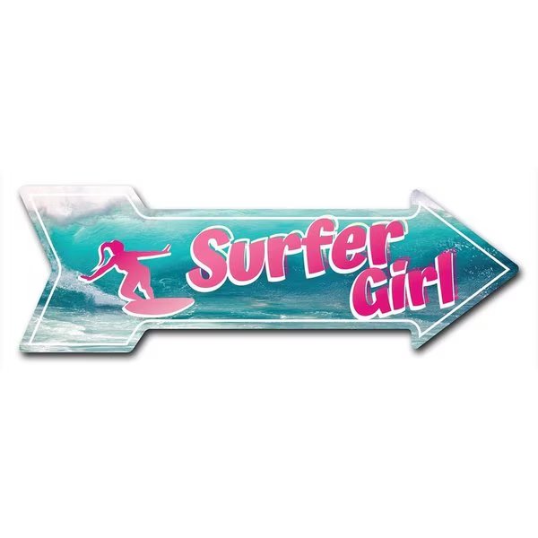 Surfer Girl Arrow Decal Funny Home Decor 30in Wide, Signmission, Mfr#: D-A-10-999584